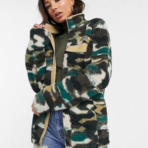 Columbia Mountain Side Heavy full zip fleece in brown camo S